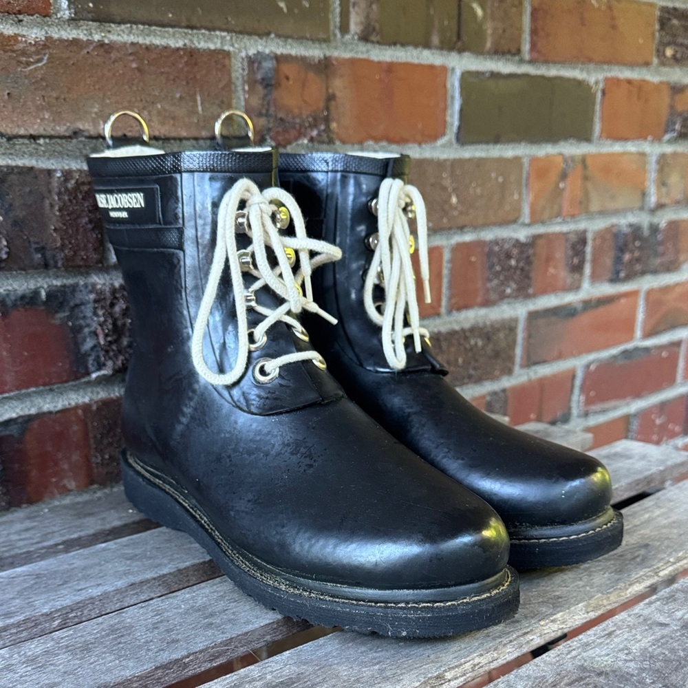 Ilse Jacobsen Black Lace Up Boots